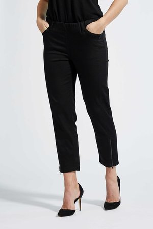 Laurie broek, model Piper Regular Cropped basis katoen zwart 22465-99100