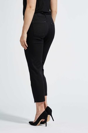 Laurie broek, model Piper Regular Cropped basis katoen zwart 22465-99100