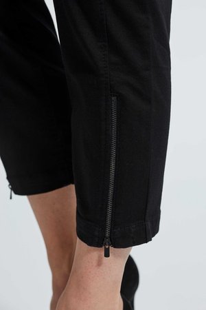 Laurie broek, model Piper Regular Cropped basis katoen zwart 22465-99100