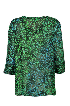 Unikat Artwear kleding blouse 122 staal blauw/groen