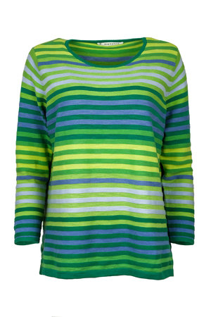 Mansted kleding Lela trui groen accent aqua geel