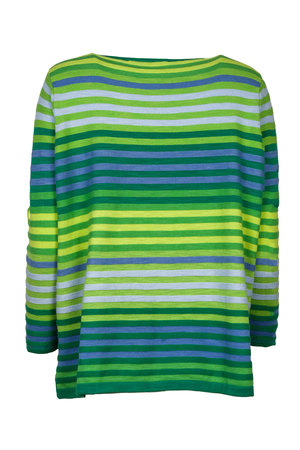 Mansted kleding Lela trui groen accent aqua geel