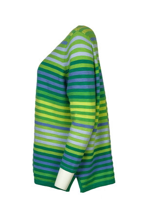 Mansted kleding Lela trui groen accent aqua geel