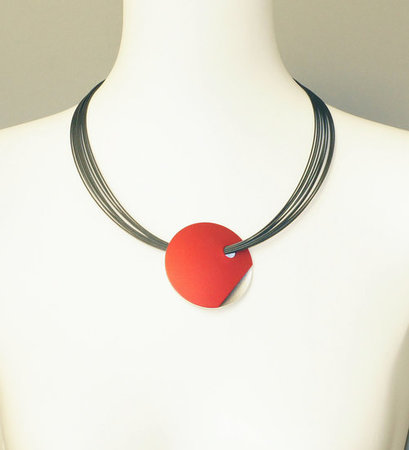 Step by Step ketting 600494 | rood en zilver | 2 kanten draagbaar