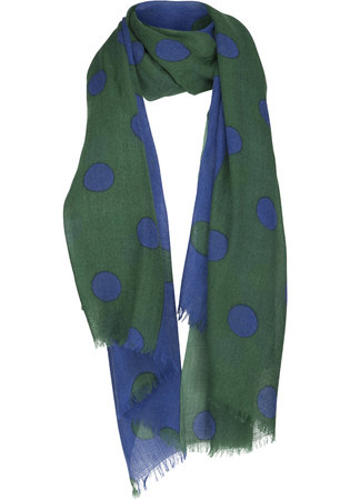 Two Danes sjaal Reversed dots blauw/groen 9016-P285-266