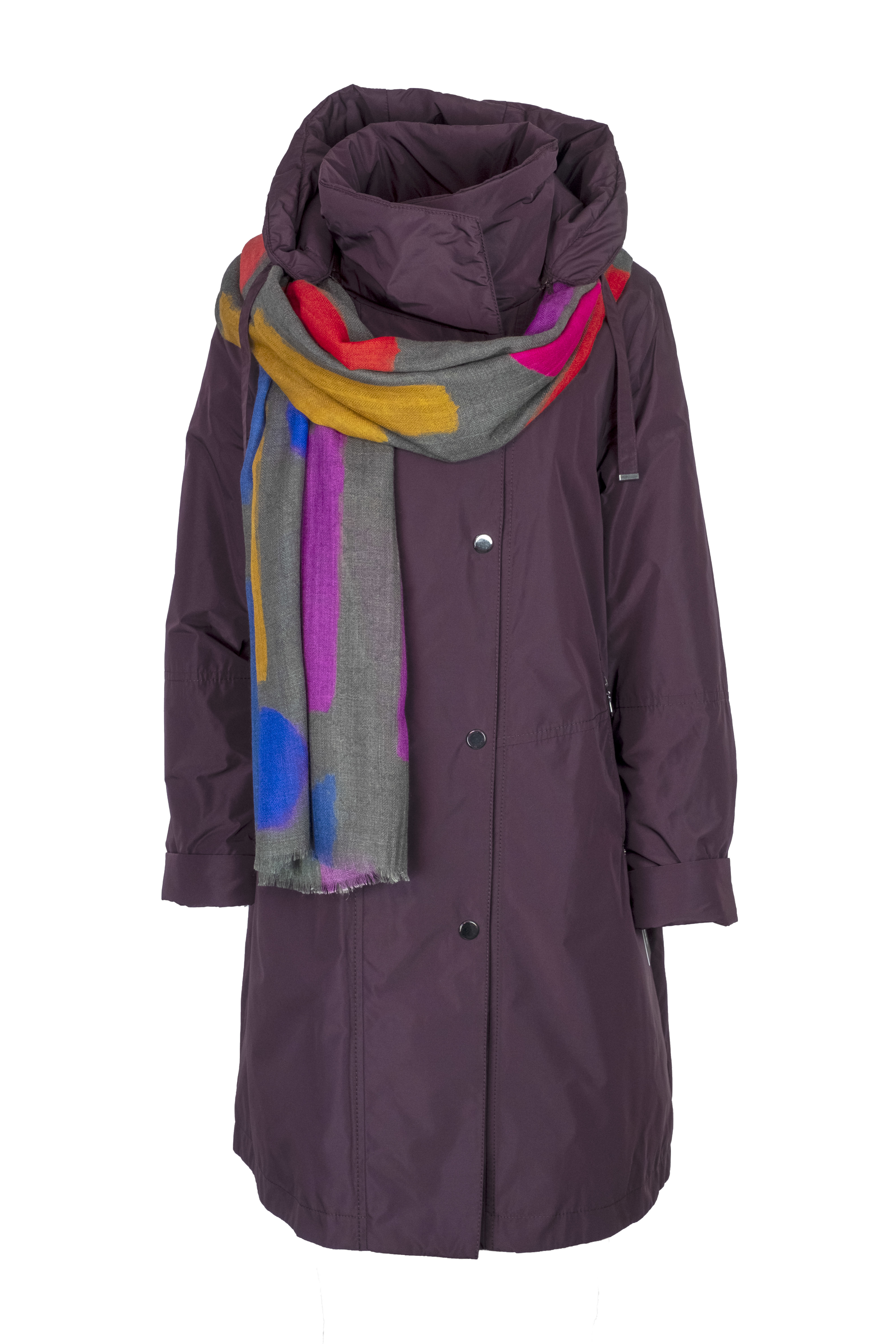 Flare Collection winterjas 3346 aubergine paars