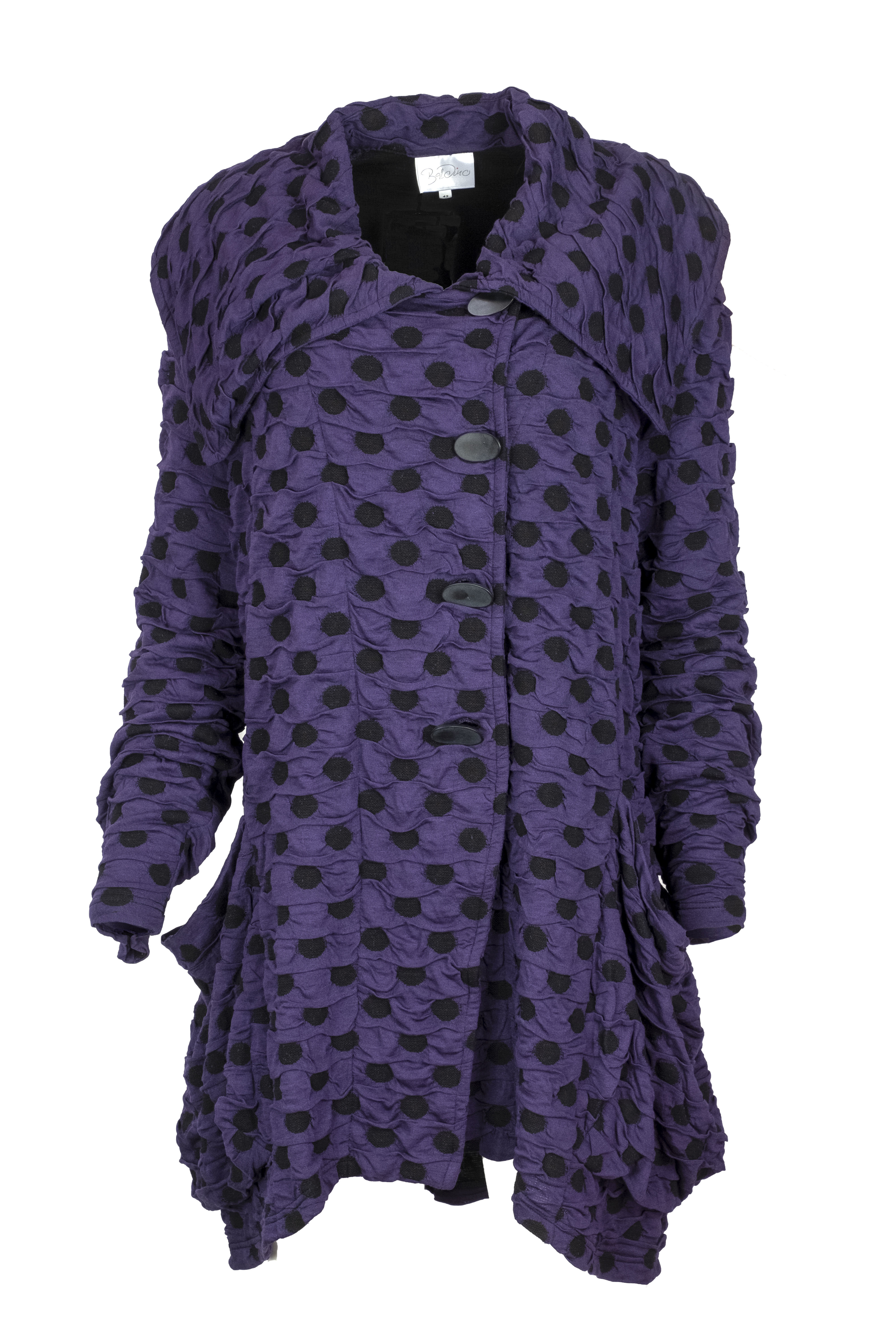 Baldino kleding jasje 3-1059 paars/zwart stip
