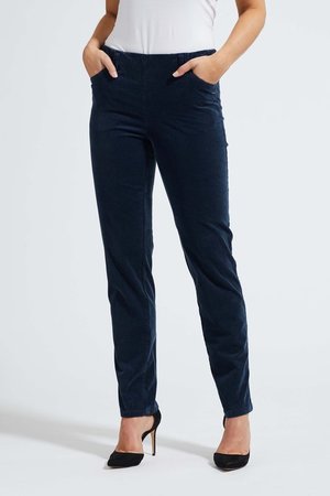 Laurie broek, model Kelly regular rib (fijn) katoen blauw 23218-49131