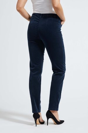 Laurie broek, model Kelly regular rib (fijn) katoen blauw 23218-49131