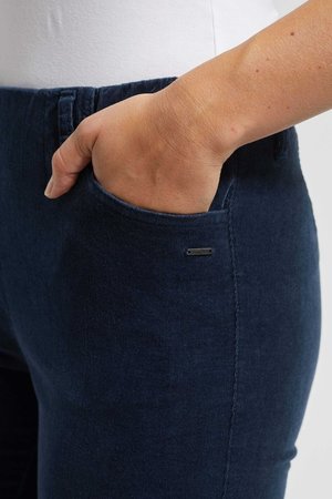 Laurie broek, model Kelly regular rib (fijn) katoen blauw 23218-49131
