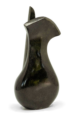 Stenen beeld uniek vogel, Stretching bird, Tengenenge 30 cm stenen dier