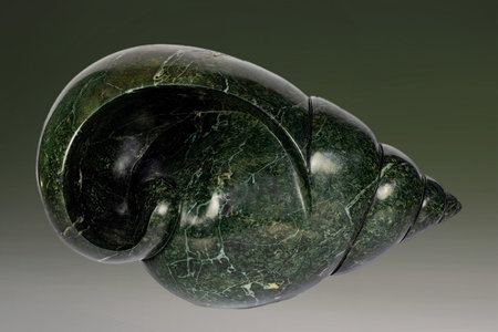 Stenen tuinbeeld uniek schelp, Hide in your shell, stenen dier groen 27 cm