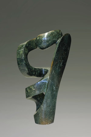 Stenen tuinbeeld uniek, Bloem abstract