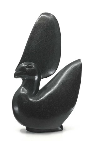 Stenen beeld uniek dier, Crown Bird, Kambue Benaya, Tengenenge
