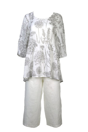 Blueberry Italia linnen broek wit 9029
