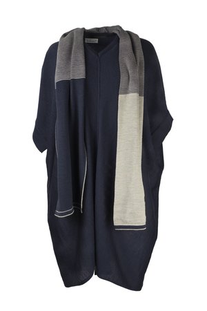 Austriandesign jurk tuniek, V-Pullover zonder mouw blauw