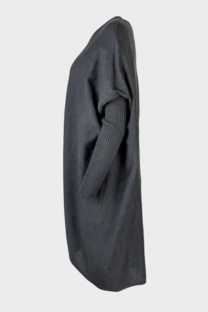 Austriandesign jurk tuniek, V-Pullover lange mouw antraciet