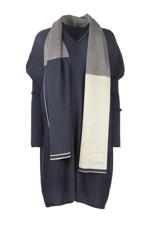 Austriandesign jurk tuniek, V-Pullover lange mouw blauw