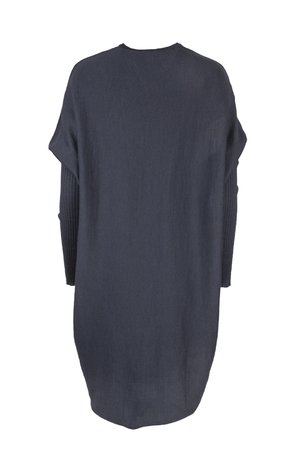 Austriandesign jurk tuniek, V-Pullover lange mouw blauw