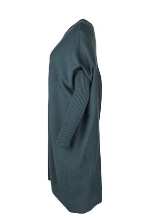 Austriandesign jurk tuniek, V-Pullover lange mouw petrol