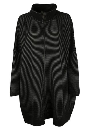 EO-design Vest lang zwart grijs