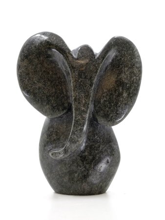 Stenen beeld olifant abstract 1 dier, 10 cm hoog, groen