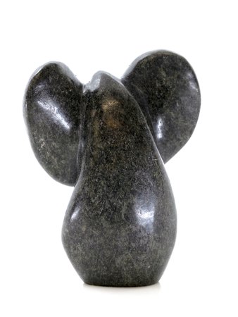 Stenen beeld olifant abstract 1 dier, 10 cm hoog, groen