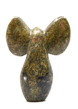 Stenen beeld olifant abstract 1 dier, 12 cm hoog, bruin