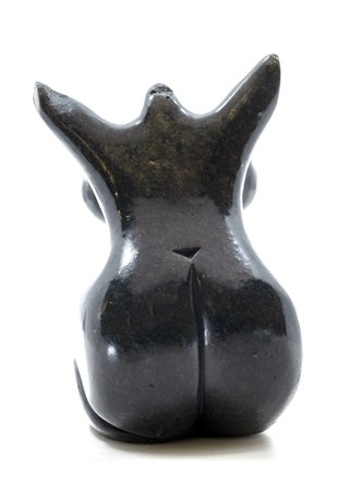 Stenen beeld torso knielend 1 persoon, 17 cm hoog, zwart