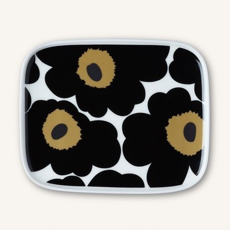Marimekko servies Oiva/Unikko schotel zwart 063436-030