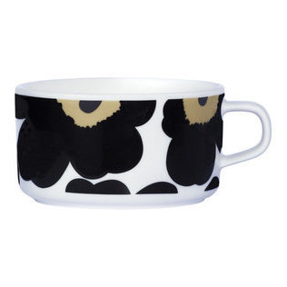 Marimekko servies Oiva/Unikko theekop zwart 2,5 dl 063430-030
