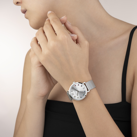 Coeur de Lion Horloge 7610/ /1717 Silver Sunray Milanese band