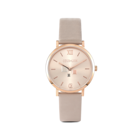 Coeur de Lion Horloge 7601/ /1036 Champagne Sunray Lederen band