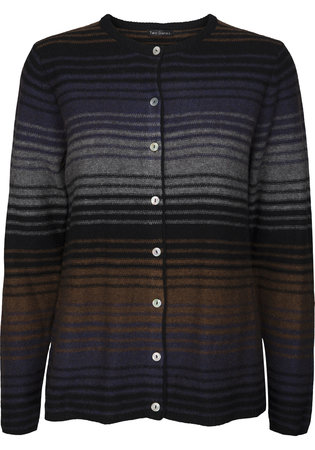 Two Danes kort vest model Yin Cardigan blauw
