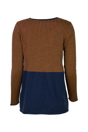 Two Danes trui model Anine sweater blauw/bruin