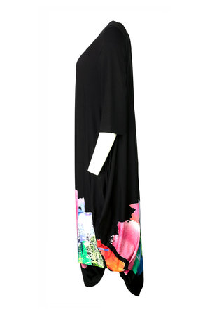Ralston jurk Utas zwart met print multicolor