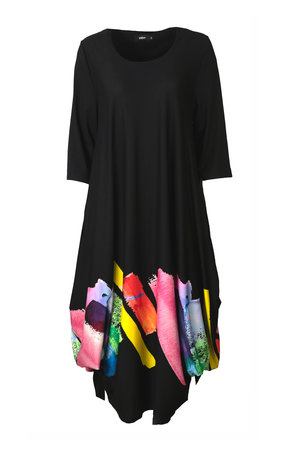Ralston jurk Utas zwart met print multicolor