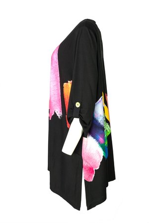 Ralston tuniek Mia zwart met print multicolor