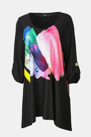 Ralston tuniek Mia zwart met print multicolor