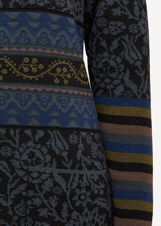 Oleana Long Cardigan 168 O zwart/grijs