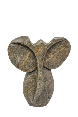 Stenen beeld olifant abstract 1 dier, 8 cm hoog, groen