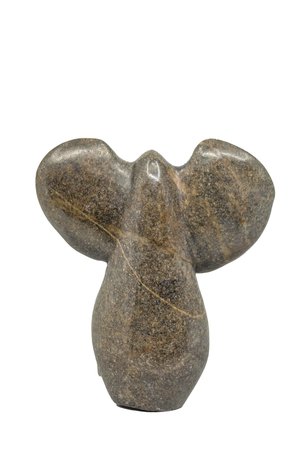 Stenen beeld olifant abstract 1 dier, 8 cm hoog, groen
