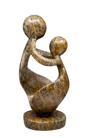Stenen beeld moeder en kind | 15 cm hoog | bruin