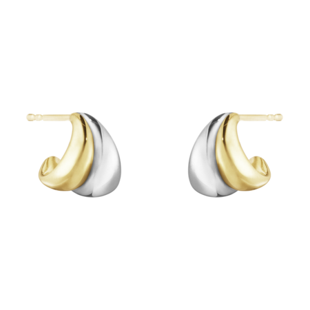Georg Jensen sieraad, oorbellen Curve 501A zilver/goud