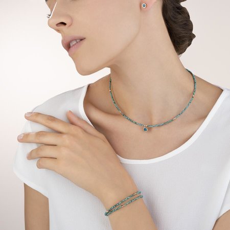 Coeur de Lion Oorbellen 0228/ /0628 Petrol-Rose gold