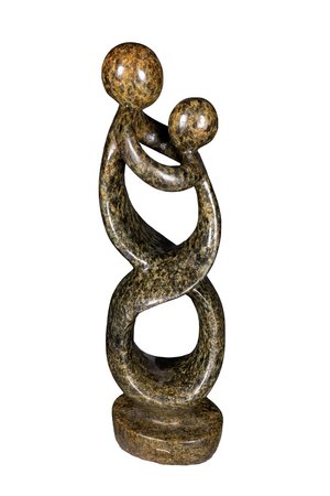 Stenen beeld moeder en kind | 35 cm hoog | bruin
