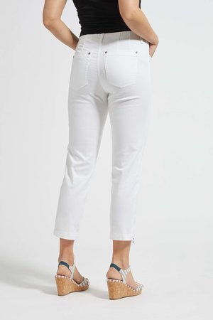 Laurie broek, model Piper Regular Cropped basis katoen wit 22465-10100