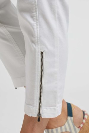 Laurie broek, model Piper Regular Cropped basis katoen wit 22465-10100