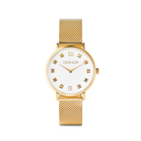 Coeur de Lion Horloge 7612/ /1614 Gold-White Milanese band