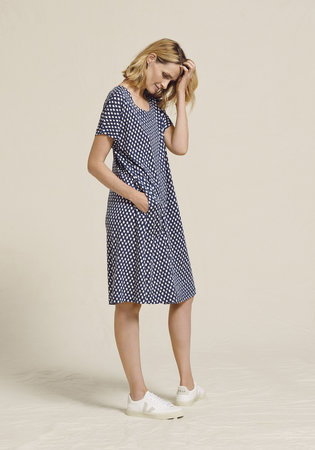 Two Danes kleding, jurk Bliss blauw